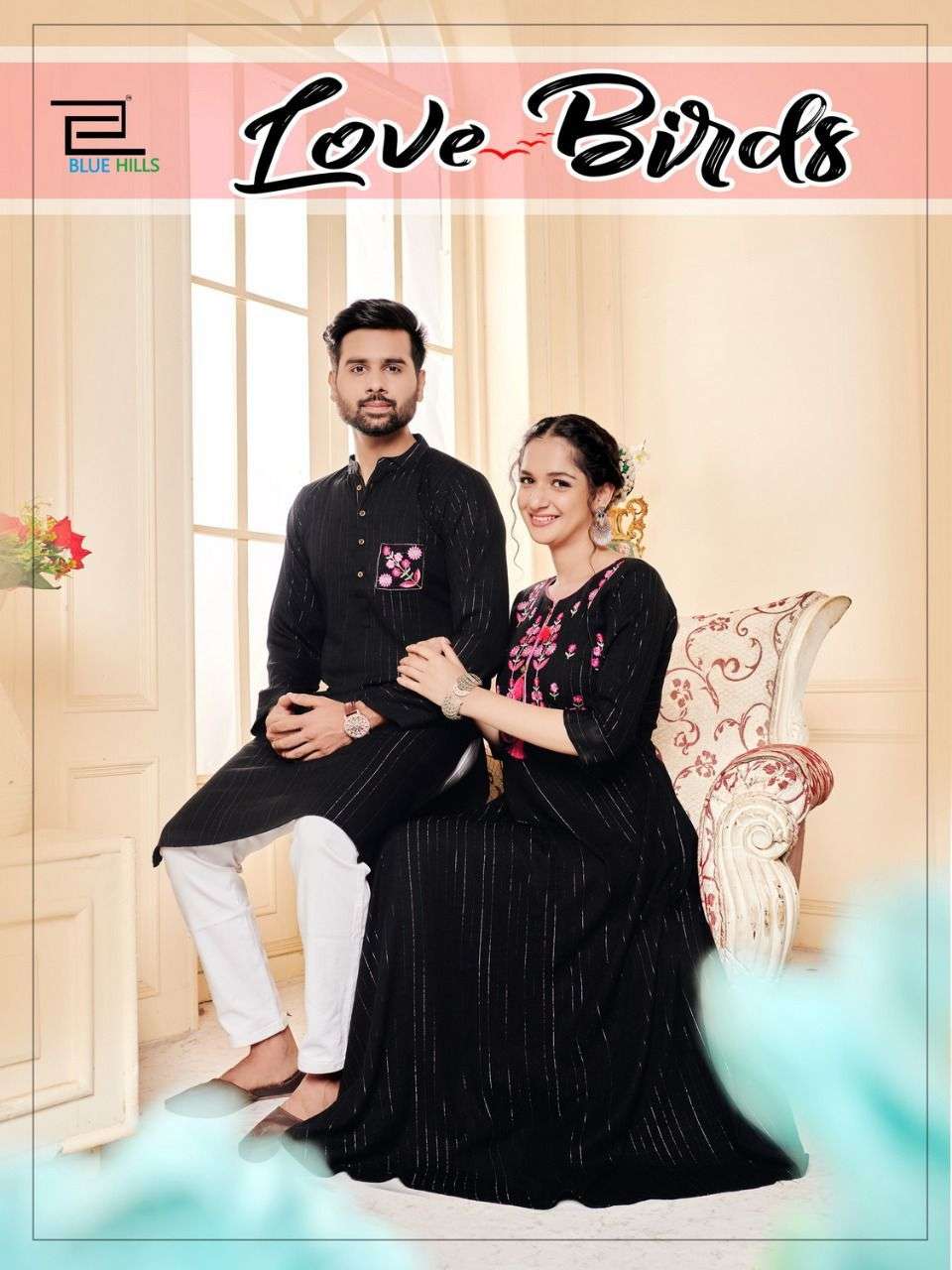 BLUE HILLS PRESENTS LOVE BIRDS RAYON EMBROIDERY WHOLESALE GOWN WITH KURTA